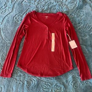NWT Ana Red Long Sleeve Shirt